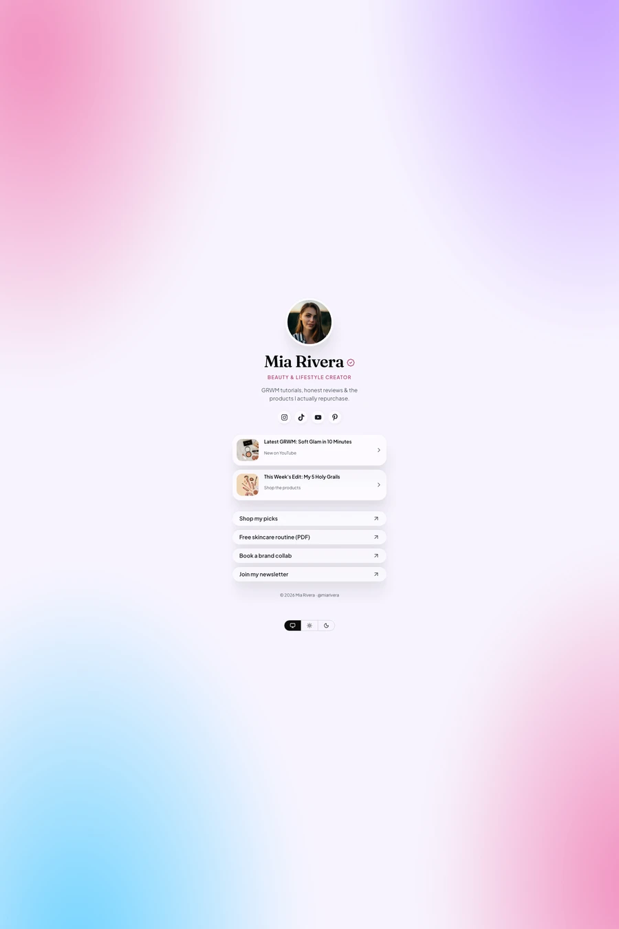 Aurora Glass website template