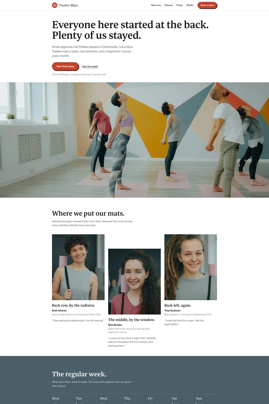 Backrow website template