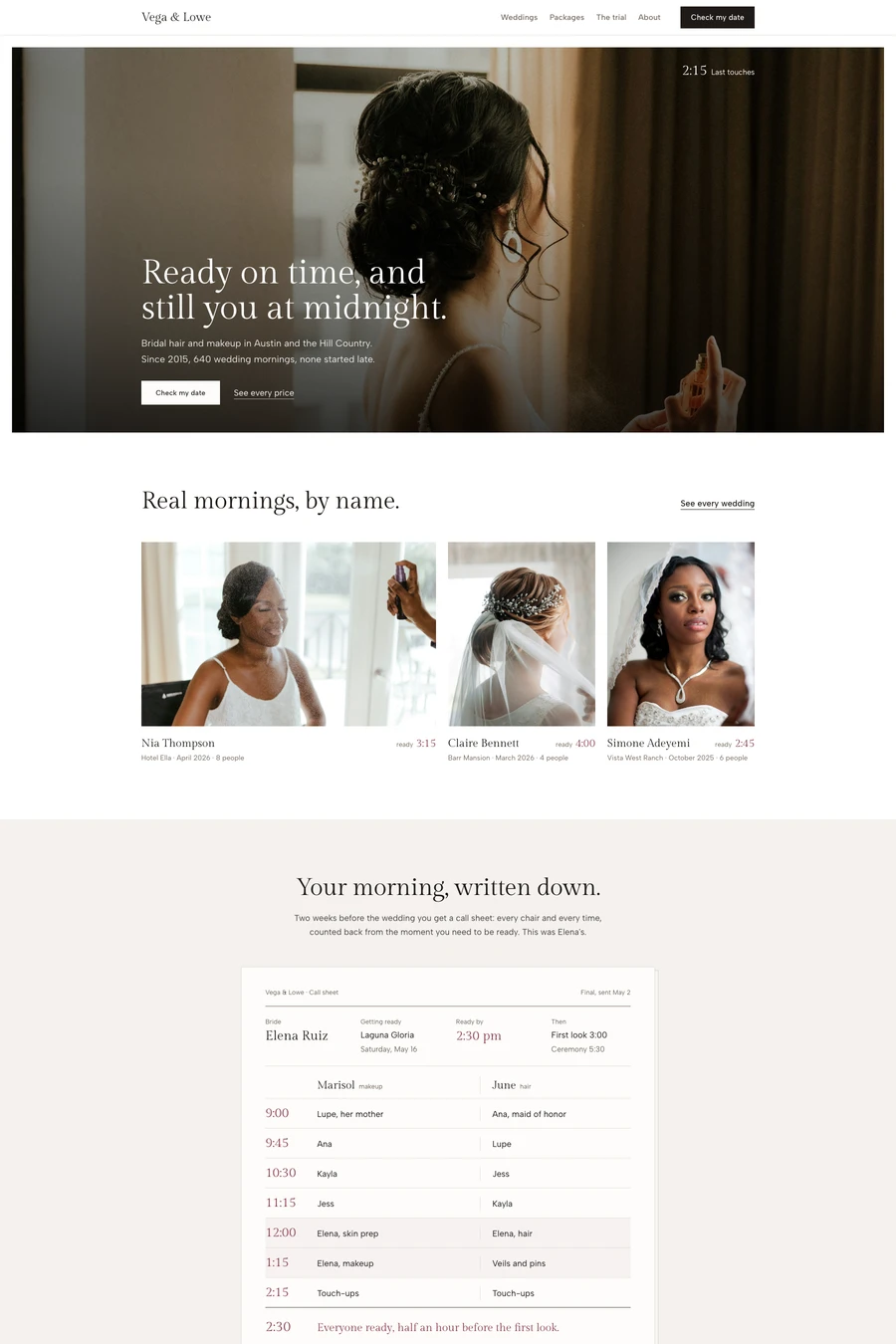 Calltime website template