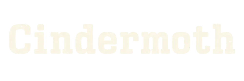 Cindermoth wordmark, light version for dark backgrounds