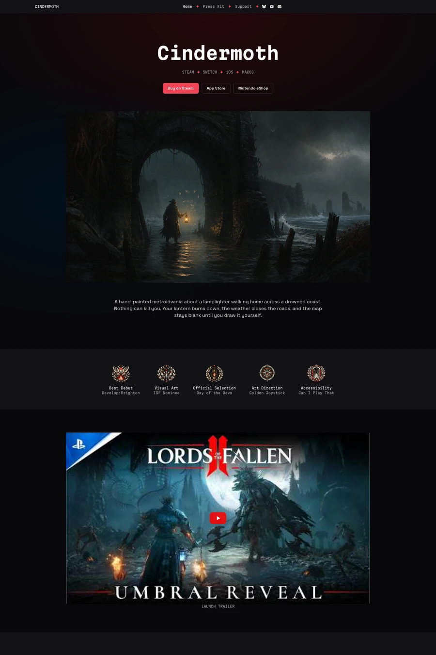 Cindermoth website template