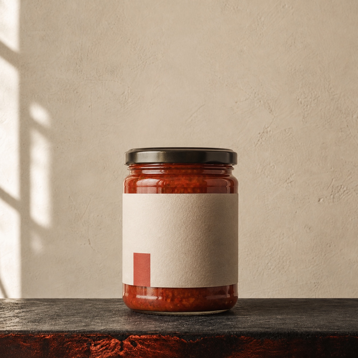 Jar of Ember & Ash slow-cooked tomato sugo
