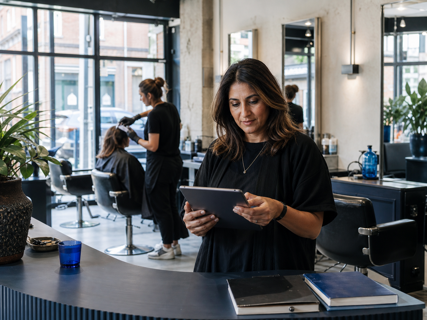 Fold & Fringe salon, Leeds — four chairs