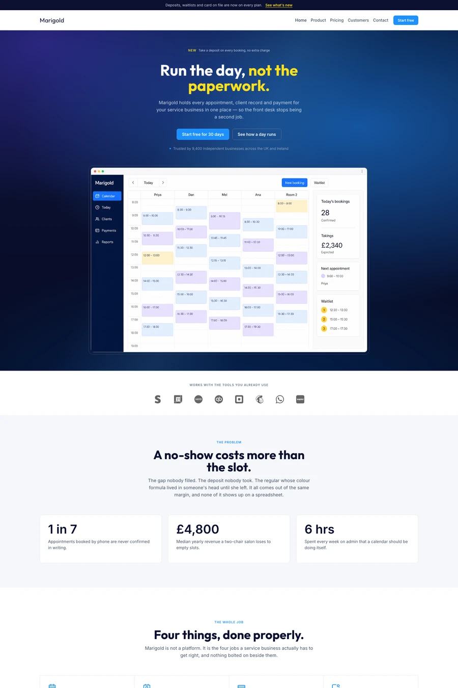 Marigold website template
