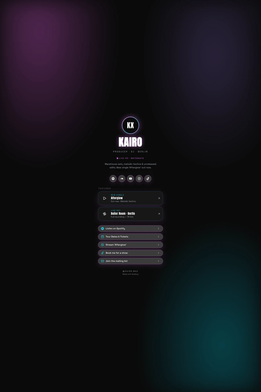 Neon Nocturne website template