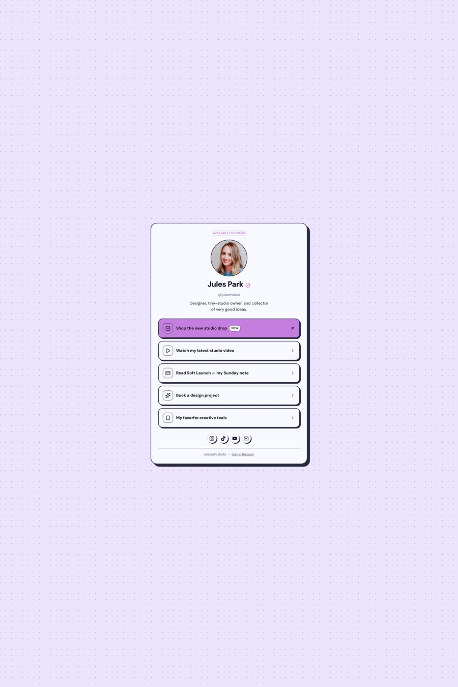 Poplink website template