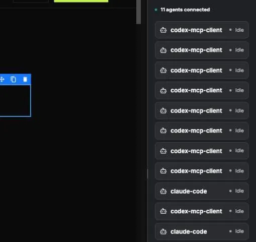 A list of agent runs with live idle and running status