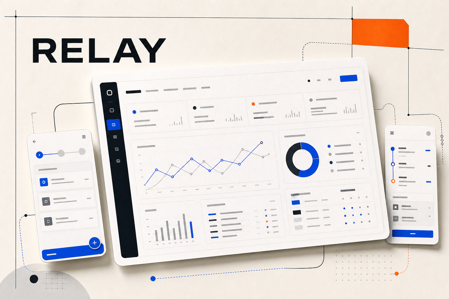 Relay operations dashboard design system and responsive workflow screens