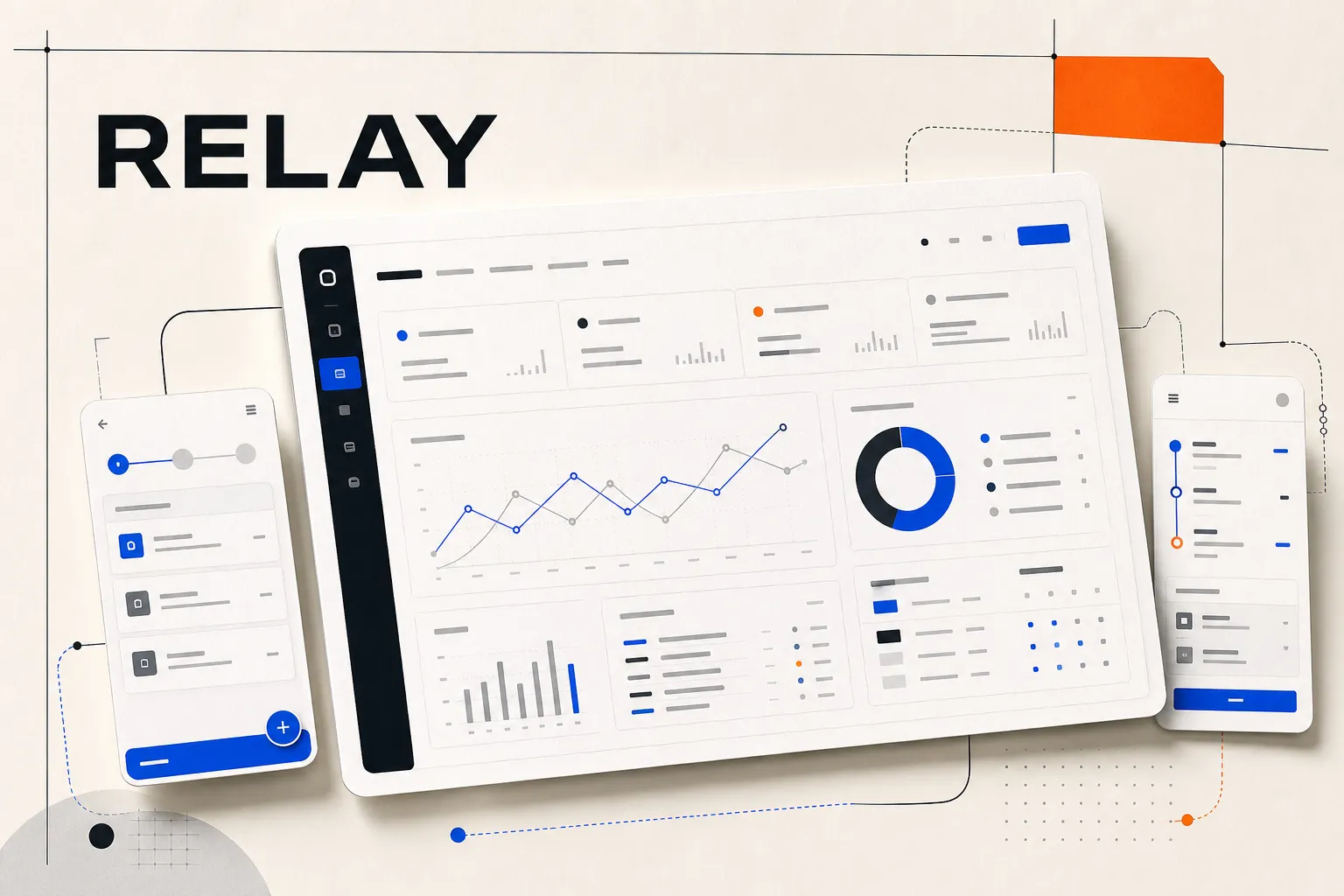 Relay operations dashboard design system and responsive workflow screens